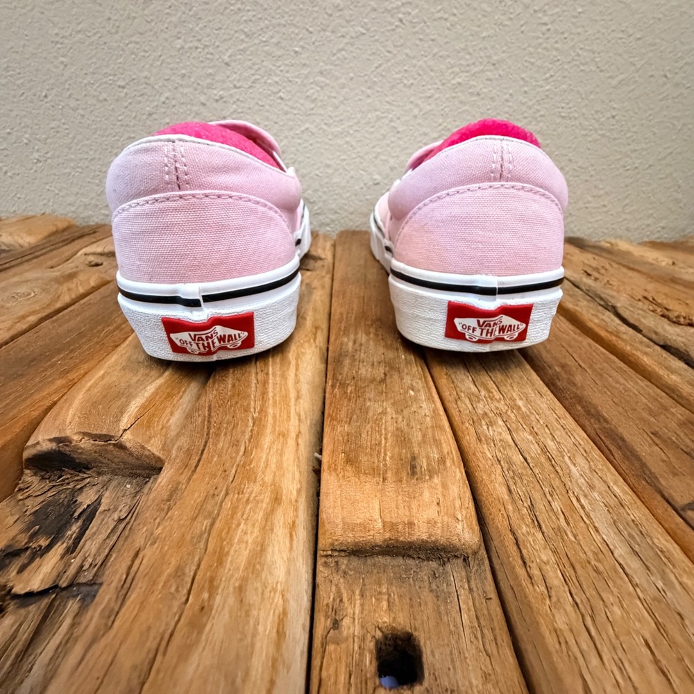 Vans Classic Slip-On Shoes Pink Canvas Low Top Skate Sneakers - Picture 4 of 6